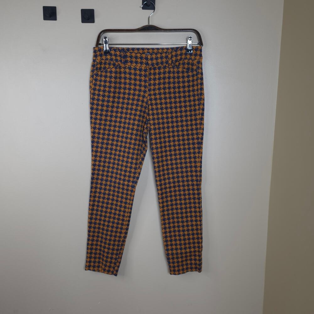 Old Navy Mid-Rise Pixie Ankle Chinos in Yellow Blue Houndstooth Size 2